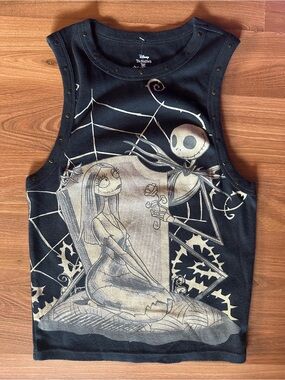 Disney Tim Burton The Nightmare Before Christmas Ribbed Crop Tank Top